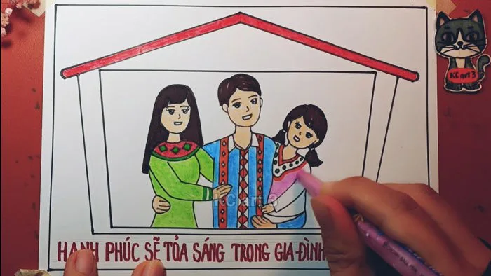 vẽ gia đình hạnh phúc - bình đẳng giới | vẽ ước mơ gia đình không bạo lực | Tranh áp phích - cổ động vẽ gia đình hạnh phúc - bình đẳng giới | vẽ ước mơ gia đình không bạo lực | Tranh áp phích - cổ động