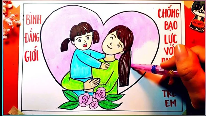 vẽ gia đình hạnh phúc - bình đẳng giới | vẽ ước mơ gia đình không bạo lực | Tranh áp phích - cổ động vẽ gia đình hạnh phúc - bình đẳng giới | vẽ ước mơ gia đình không bạo lực | Tranh áp phích - cổ động