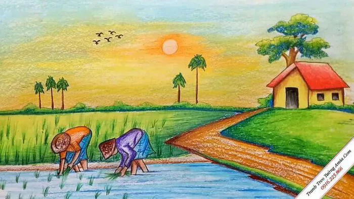 Vẽ Tranh Quê Hương Đơn Giản