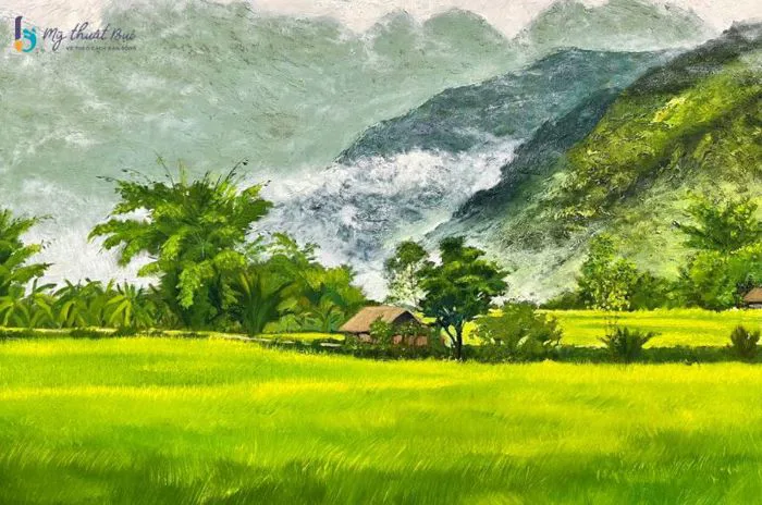 99+ bức tranh phong cảnh quê hương, làng quê Việt Nam đẹp và ý nghĩa | Mỹ  Thuật Bụi
