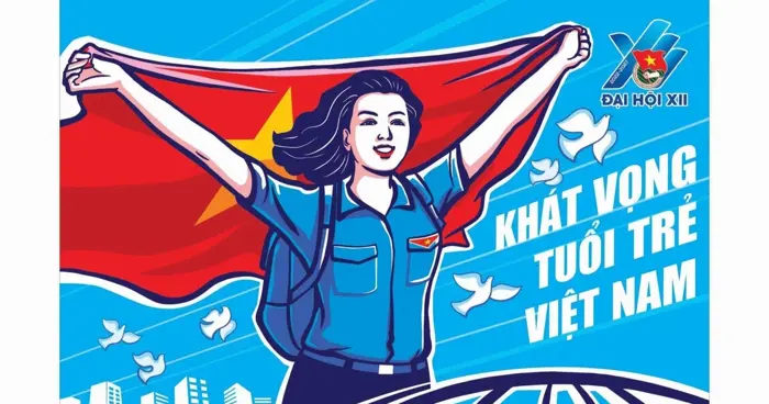 Những bức tranh cổ động Đại hội Đoàn toàn quốc lần thứ XII