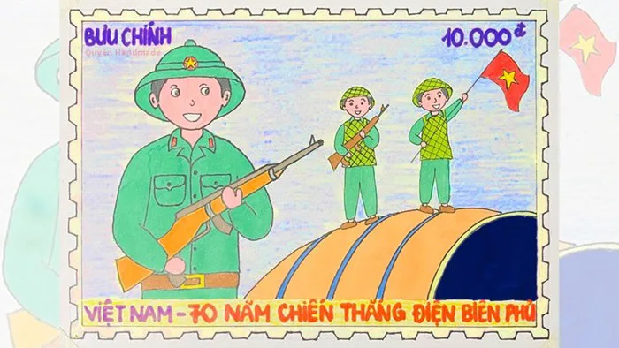 Vẽ tem bưu chính kỷ niệm 70 năm chiến thắng Điện Biên Phủ | Vẽ tranh chiến  thắng Điện Biên Phủ (2)