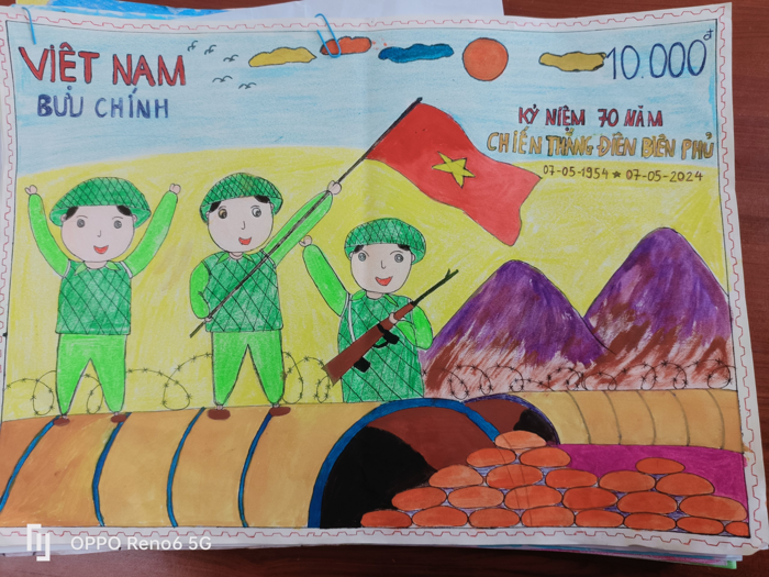 HỌC SINH LỚP 2B THAM GIA CUỘC THI: “VẼ TRANH CỦA THIẾU NIÊN, NHI ĐỒNG VỀ CHIẾN  THẮNG ĐIỆN BIÊN PHỦ ...