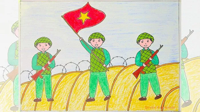Vẽ tranh chiến thắng Điện Biên Phủ | Vẽ chú bộ đội chiến thắng Điện Biên  Phủ | Vẽ tem