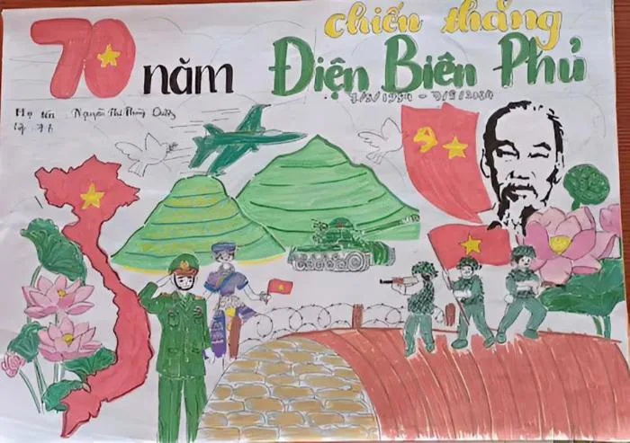 Hướng dẫn vẽ tranh chiến thắng Điện Biên Phủ đơn giản, đẹp nhất