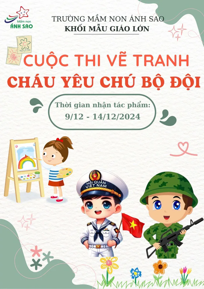 🌸🌸🌸CUỘC THI VẼ TRANH: “CHÁU YÊU CHÚ BỘ ĐỘI ❤️❤️