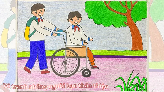 Vẽ tranh yêu thương con người | Vẽ tranh những người bạn thân thiện