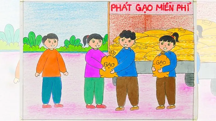 Vẽ tranh hoạt động vì cộng đồng | Vẽ tranh sắc màu tình nguyện | Vẽ tranh  yêu thương con người