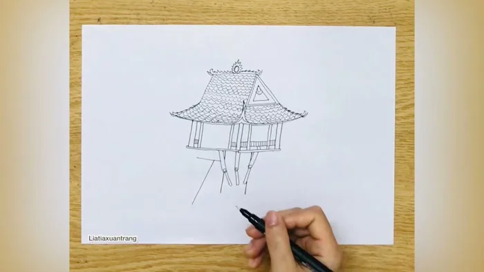 Cách vẽ chùa một cột đơn giản | Vẽ chùa một cột | Hướng dẫn cách vẽ chùa  một cột đơn giản chi tiết
