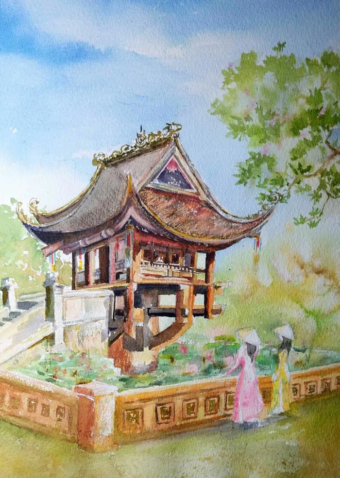 Góc ký họa: Chùa Một Cột