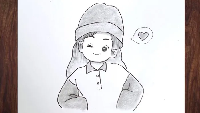 Vẽ Cô Gái CUTE bằng BÚT CHÌ | how to draw a girl with pencil #vetranh  #drawing