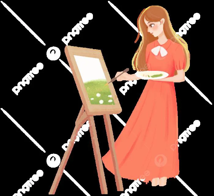Hình ảnh Cô Gái Vẽ Tranh PNG , Bức Vẽ, Con Gái, Tính Cách PNG trong suốt và  Vector để tải xuống miễn phí