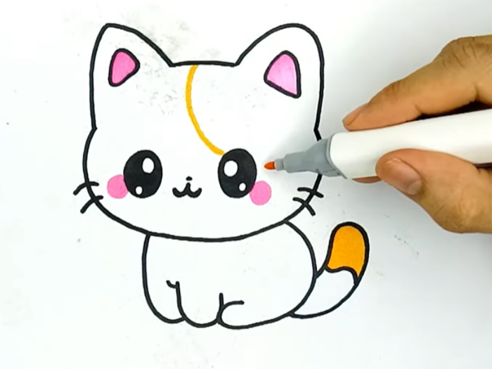 Hướng dẫn cách vẽ mèo cute đơn giản cho bé - Artnam