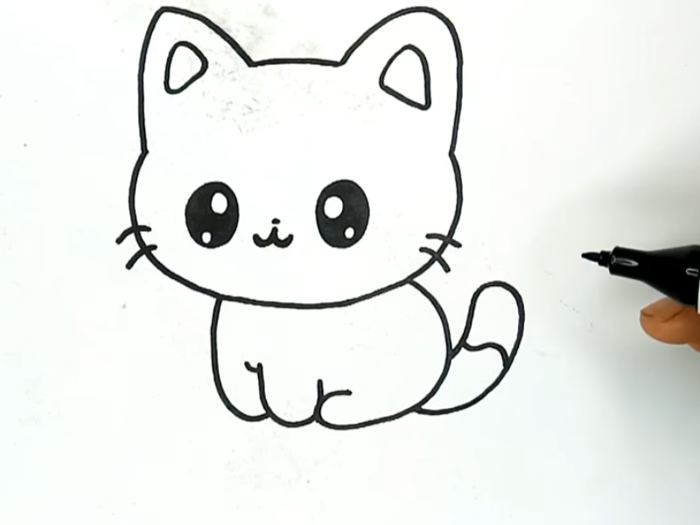 Hướng dẫn cách vẽ mèo cute đơn giản cho bé - Artnam