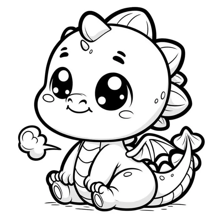Tranh tô màu con rồng chibi đáng yêu cho bé Tranh tô màu con rồng chibi đáng yêu cho bé
