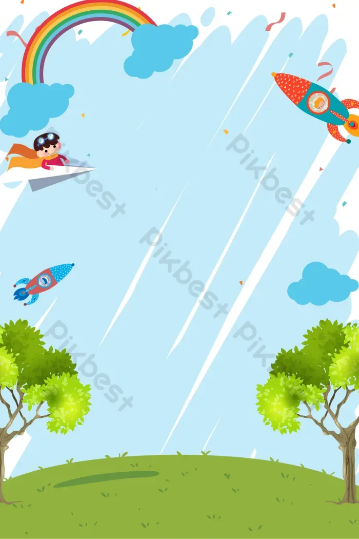 Tải miễn phí Hình Nền Bầu Trời Hoạt Hình Với Cầu Vồng Dành Cho Thiếu Nhi Vẽ  Tay Nền | PSD chuyên nghiệp - Pikbest