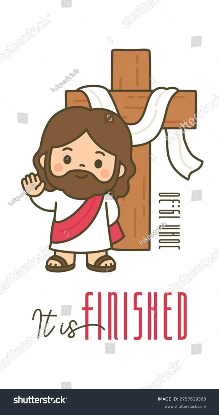 Dễ thương chibi Chúa Giêsu đứng: Vector có sẵn (miễn phí bản quyền)  2757619389 | Shutterstock