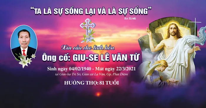 Phông nền thánh lễ an táng - Ảnh Công Giáo