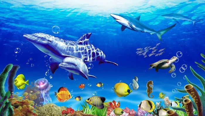 tranh tường 3D đại dương M04 - Chia sẻ & cung cấp file thiết kế quảng cáo,  đồ họa vector, file in ấn chất lượng. Download file Corel, AI, PSD, vector  miễn