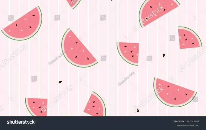 Hình nền dưa hấu dễ thương: Vector có sẵn (miễn phí bản quyền) 2662087507 |  Shutterstock