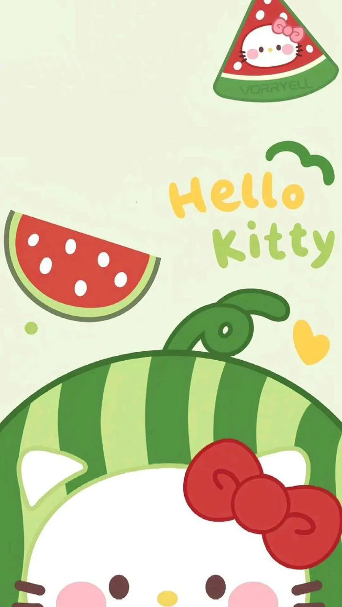 Hình nền dưa hấu | Nail dưa hấu, Hình nền điện thoại hello kitty, Kitty hồng